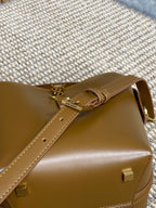 LE 37 KLEINER EIMERBEUTEL 20 IN TORTILLABRAUN KALBSLEDER GOLDENE BESCHLÄGE