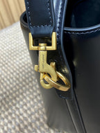 LE 37 SMALL BUCKET BAG 20 IN BLACK CALFSKIN GOLD HARDWARE