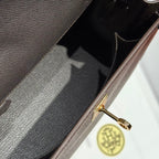 KELLY 25CM IN EBENE EPSOM KALBSLEDER GOLDENE BESCHLÄGE