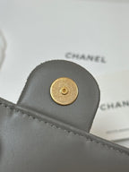 CC 25 HANDBAG 30 IN NATURAL GREY SUEDE GOLD HARDWARE