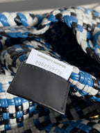 TOSCA SCHULTERTASCHE 27 IN BLAU MIX SCHWARZ-WEISSEM LAMMLEDER