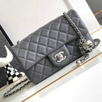 CC MINI 20 Klapptasche aus dunkelgrauem Kalbsleder