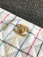 CC MEDIUM 25 FLAP BAG IN WHITE WOOL TWEED