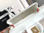 MINI 20 CLASSIC HANDBAG IN WHITE EMBROIDERED TWEED SEQUINS