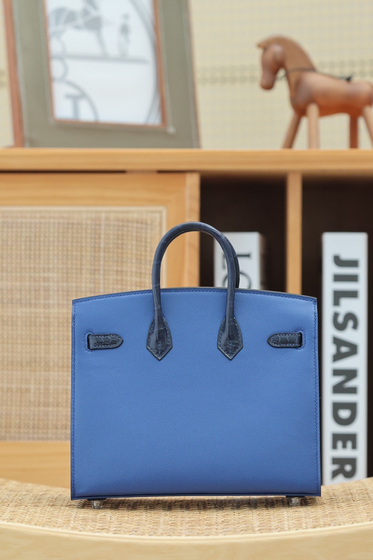 BIRKIN FAUBOURG TOUCH 20 IN NAVY MIX CLASSIC BLUE CALFSKIN WITH SILVER HARDWARE (MADE-TO-ODER)
