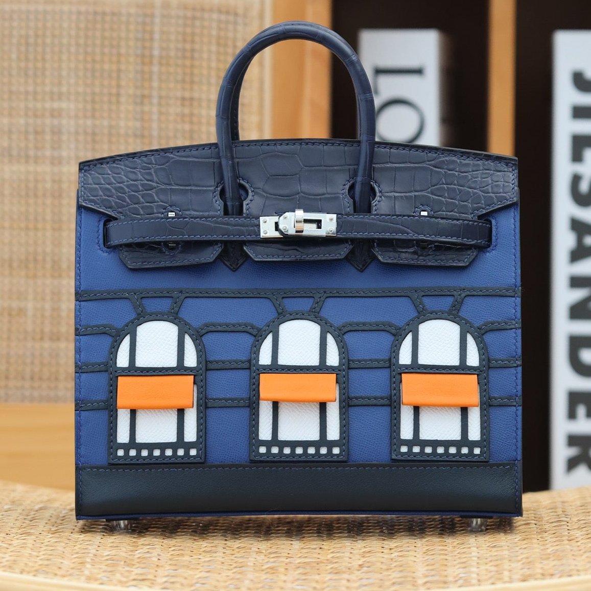 BIRKIN FAUBOURG TOUCH 20 IN NAVY MIX CLASSIC BLUE CALFSKIN WITH SILVER HARDWARE (MADE-TO-ODER)