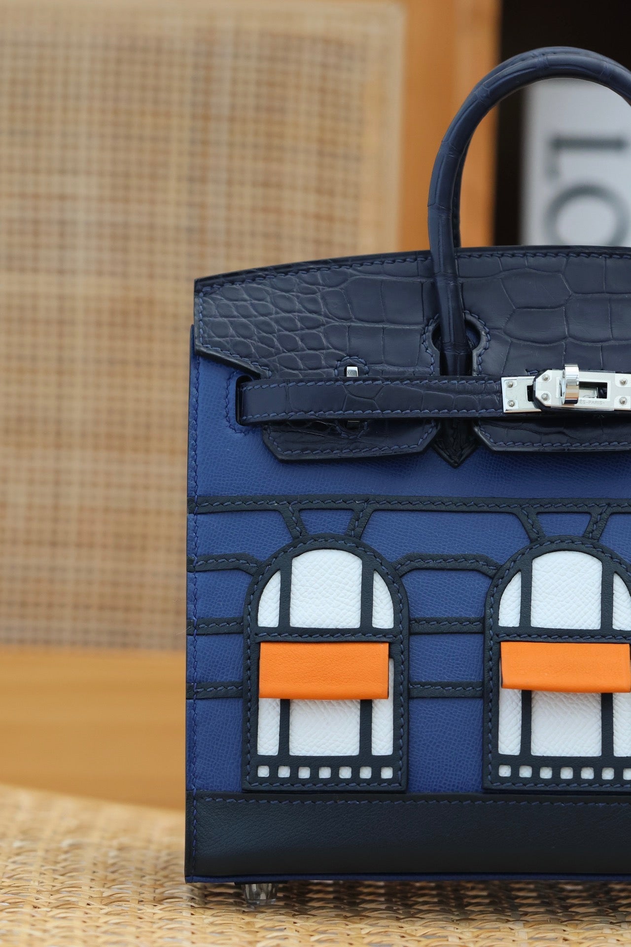 BIRKIN FAUBOURG TOUCH 20 IN NAVY MIX CLASSIC BLUE CALFSKIN WITH SILVER HARDWARE (MADE-TO-ODER)