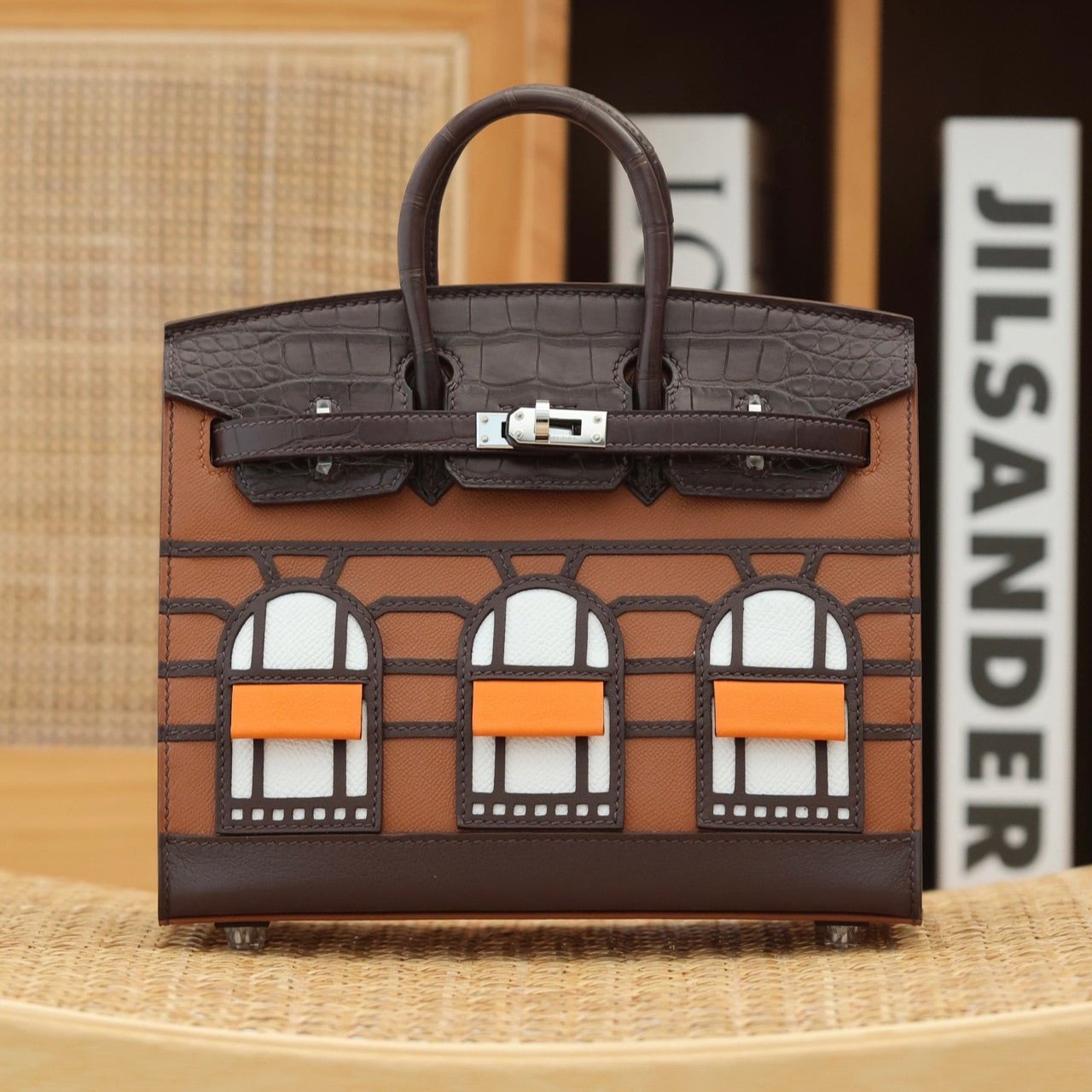 BIRKIN FAUBOURG TOUCH 20 IN CHOCOLATE MIX BRONZE BROWN CALFSKIN WITH SILVER HARDWARE (MADE-TO-ODER)