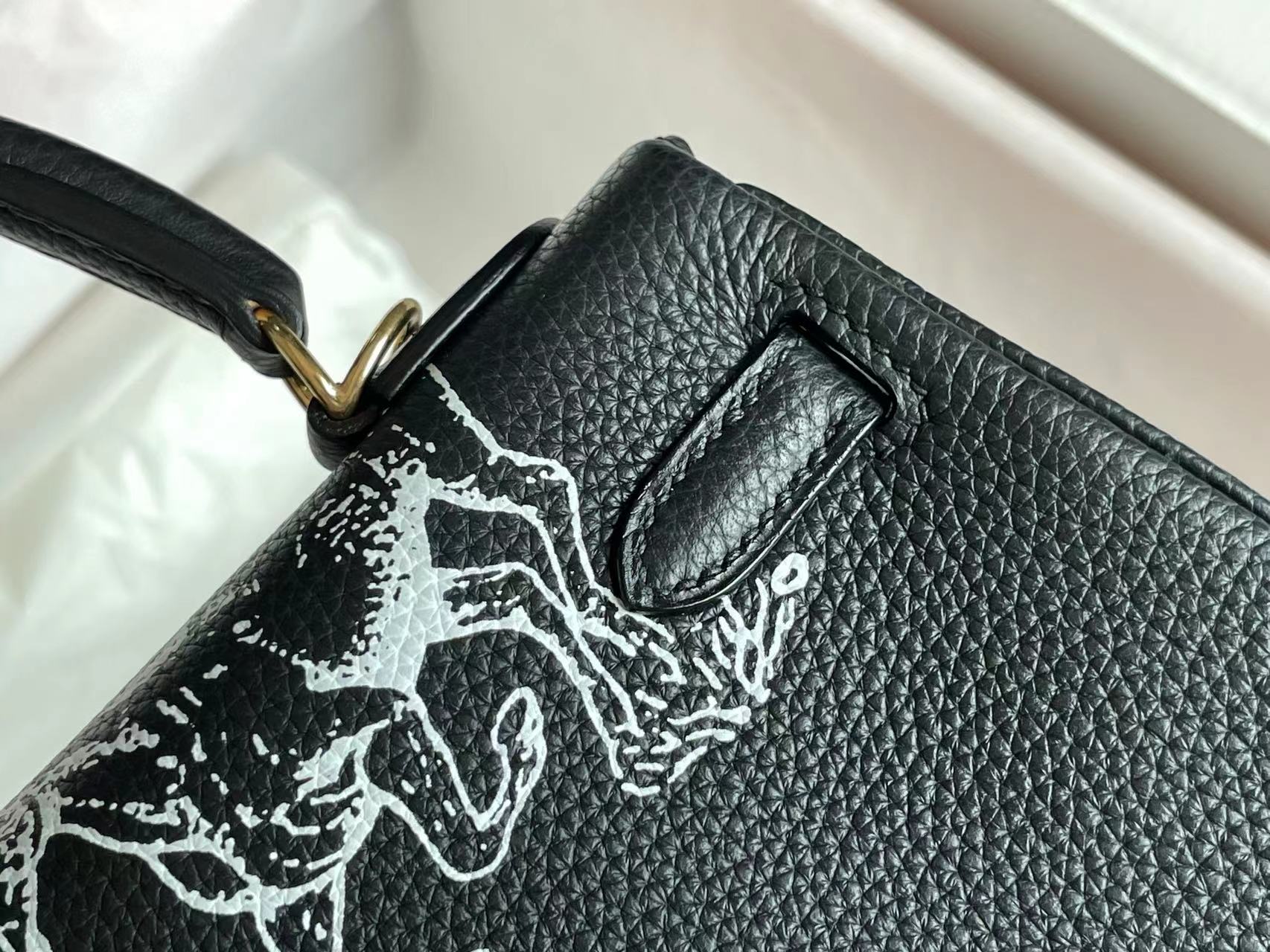 BIRKIN 25 BAG IN BLACK CALFSKIN WITH WHITE STICKER (MADE-TO-ODER)