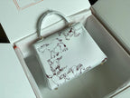 BIRKIN 25 BAG IN WHITE CALFSKIN WITH COLORFUL STICKER 228763 (MADE-TO-ODER)