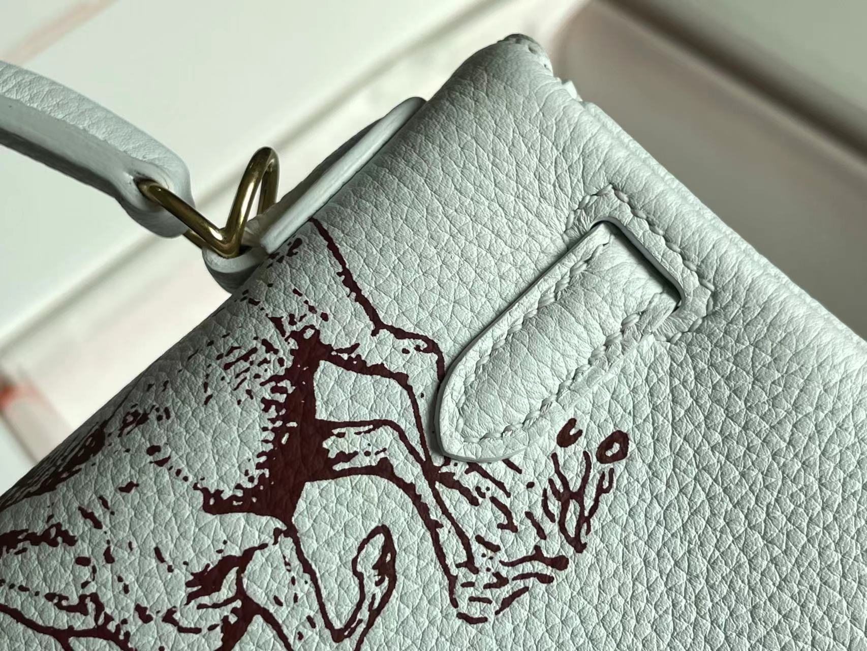 BIRKIN 25 BAG IN WHITE CALFSKIN WITH COLORFUL STICKER 228763 (MADE-TO-ODER)