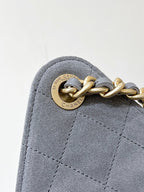 CC 25 HANDBAG 40 IN GREY SUEDE GOLD HARDWARE