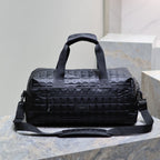 TRAVEL TOTE BAG 50 IN BLACK PLAID NYLON