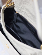 NIKI MEDIUM 28 IN WHITE ELEPHANT PATTERN LAMBSKIN GOLD LOGO