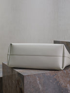 SHOPPING TOTE BAG 38 IN WHITE CALFSKIN