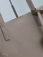 SHOPPING TOTE BAG 38 IN LIGHT BROWN CALFSKIN
