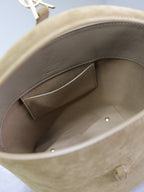 LE 37 SMALL BUCKET BAG 20 IN DIRT BROWN SUEDE