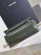 NIKI BABY 22 IN UNIFORM GREEN LAMBSKIN GOLD CHAIN