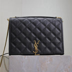 BECKY 26 IN BLACK QUILTED LAMBSKIN GOLD HARDWARE