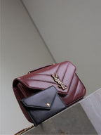 LOULOU SMALL 24 IN BURGUNDERROTES SCHAFSPITZEL GOLDENE BESCHLÄGE