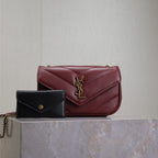 LOULOU MINI 20 IN BURGUNDY RED SHEEPSKIN GOLD HARDWARE