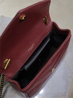LOULOU MINI 20 IN BURGUNDY RED SHEEPSKIN GOLD HARDWARE