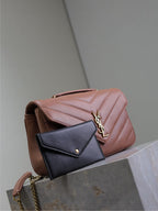 LOULOU MEDIUM 29 IN SALMON PINK SHEEPSKIN GOLD HARDWARE