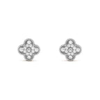 ¡®Jewelicorn¡¯CLOVER 1 MOTIFS DIAMOND STUD EARRINGS SILVER