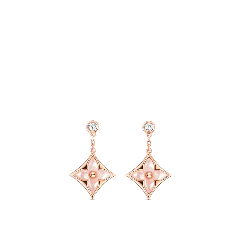 ¡®Jewelicorn¡¯DOUBLE STAR PINK GOLD MOP DROP EARRINGS