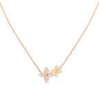 Jewelicorn Sternenblüten-Halskette aus rosa Gold mit Diamanten