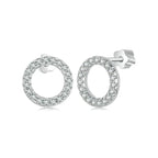 Forever Clear Moissanit Circle Round Stud Earrings
