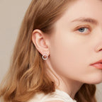 Forever Clear Moissanit Circle Round Stud Earrings