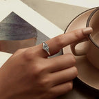 刻印入りイニシャルAオープンリング ハート型 調節可能 重ね付け可能リング