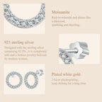 Forever Clear Moissanit Circle Round Stud Earrings