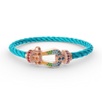 Jewelicorn FORCE Großes Hufeisen-Armband mit farbigen Diamanten in Roségold