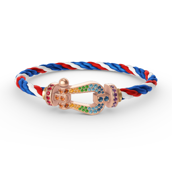 Jewelicorn FORCE Großes Hufeisen-Armband mit farbigen Diamanten in Roségold