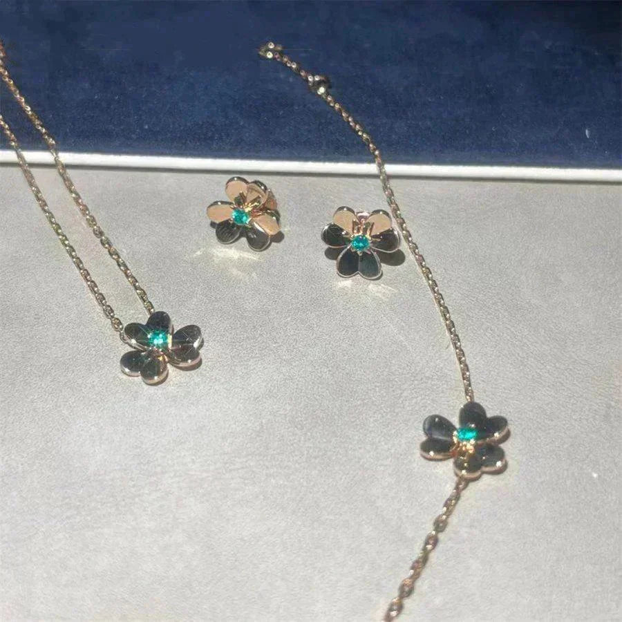 Jewelicorn FRIVOLE BLUMEN-MALACHIT-OHRRINGE