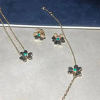 Jewelicorn FRIVOLE BLUMEN-MALACHIT-OHRRINGE