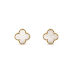¡®Jewelicorn¡¯CLOVER MEDIUM 1 MOTIFS  WHITE MOP STUD EARRINGS