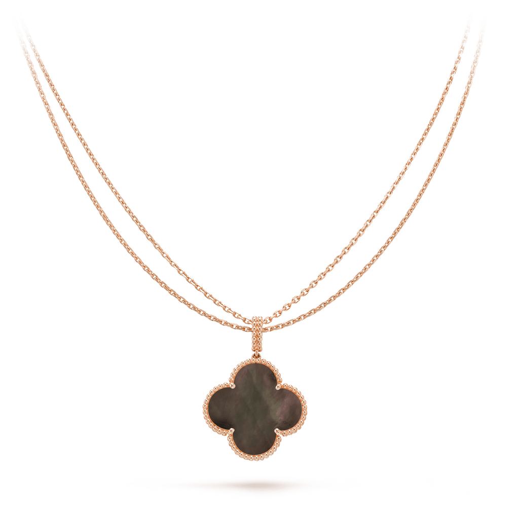 ¡®Jewelicorn¡¯CLOVER 25MM GOLD DARK MOP BIG CLOVER NECKLACE