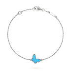 ®Jewelicorn® バタフライ ターコイズ バタフライ ブレスレット シルバー