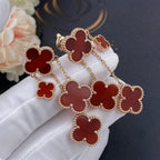 ¡®Jewelicorn¡¯CLOVER EARRINGS CARNELIAN 4 MOTIFS PINK GOLD