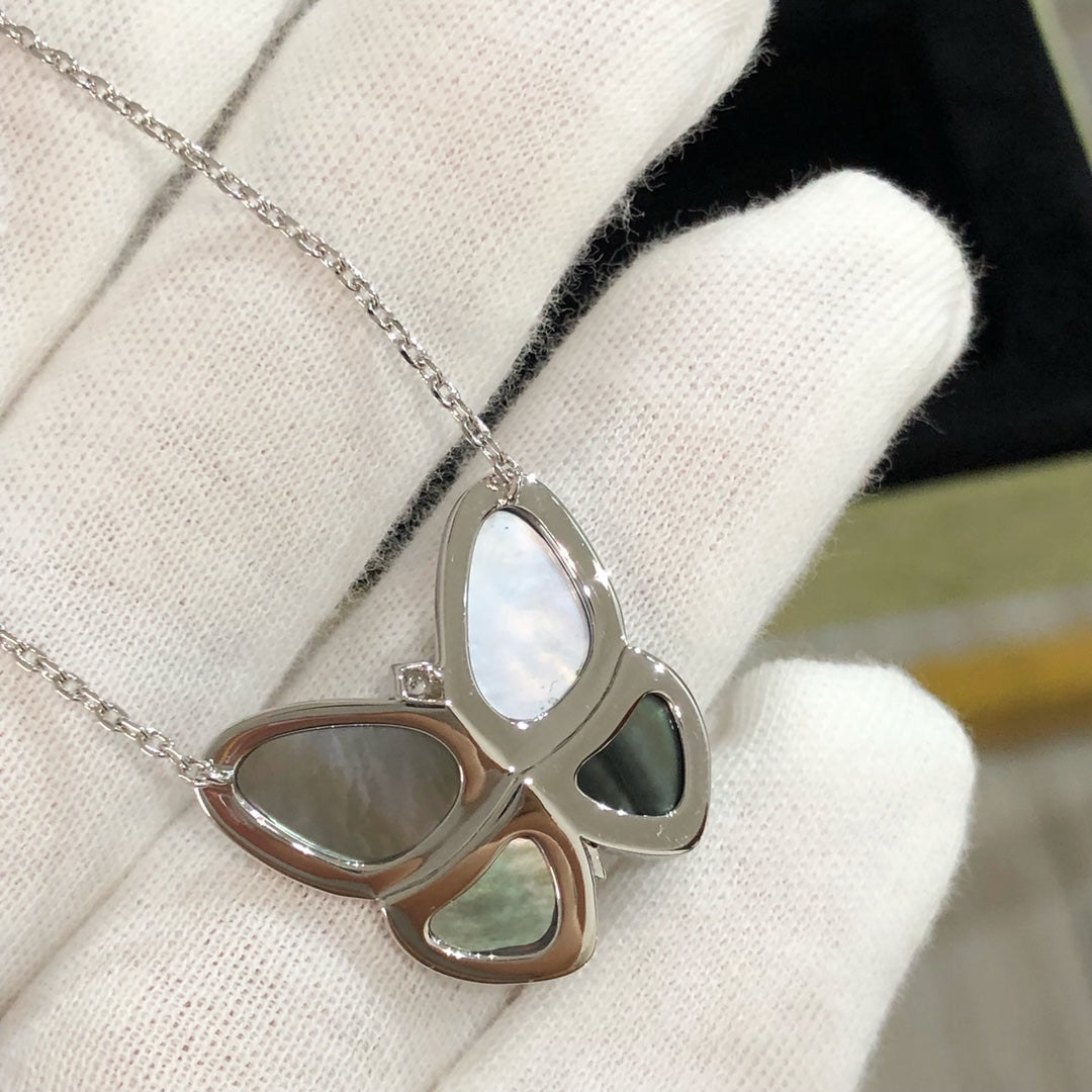 Jewelicorn – Große Schmetterlings-Silberanhänger-Diamantkette