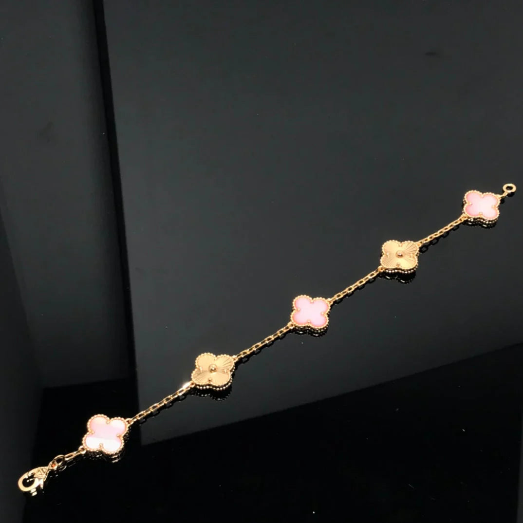 [⭐JeweliWhal] CLOVER 5 MOTIFS  PINK MOP BRACELET COLLECTION