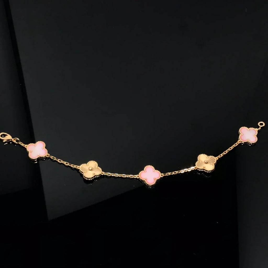 [⭐JeweliWhal] CLOVER 5 MOTIFS  PINK MOP BRACELET COLLECTION