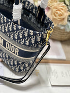 CD NEW BASKET BAG BLUE OBLIQUE EMBROIDERY